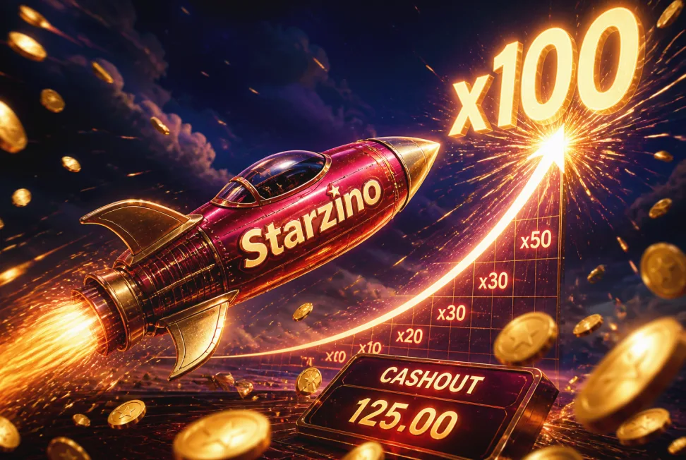 Crash-game met oplopende multiplier en cashout-knop op een telefoonscherm